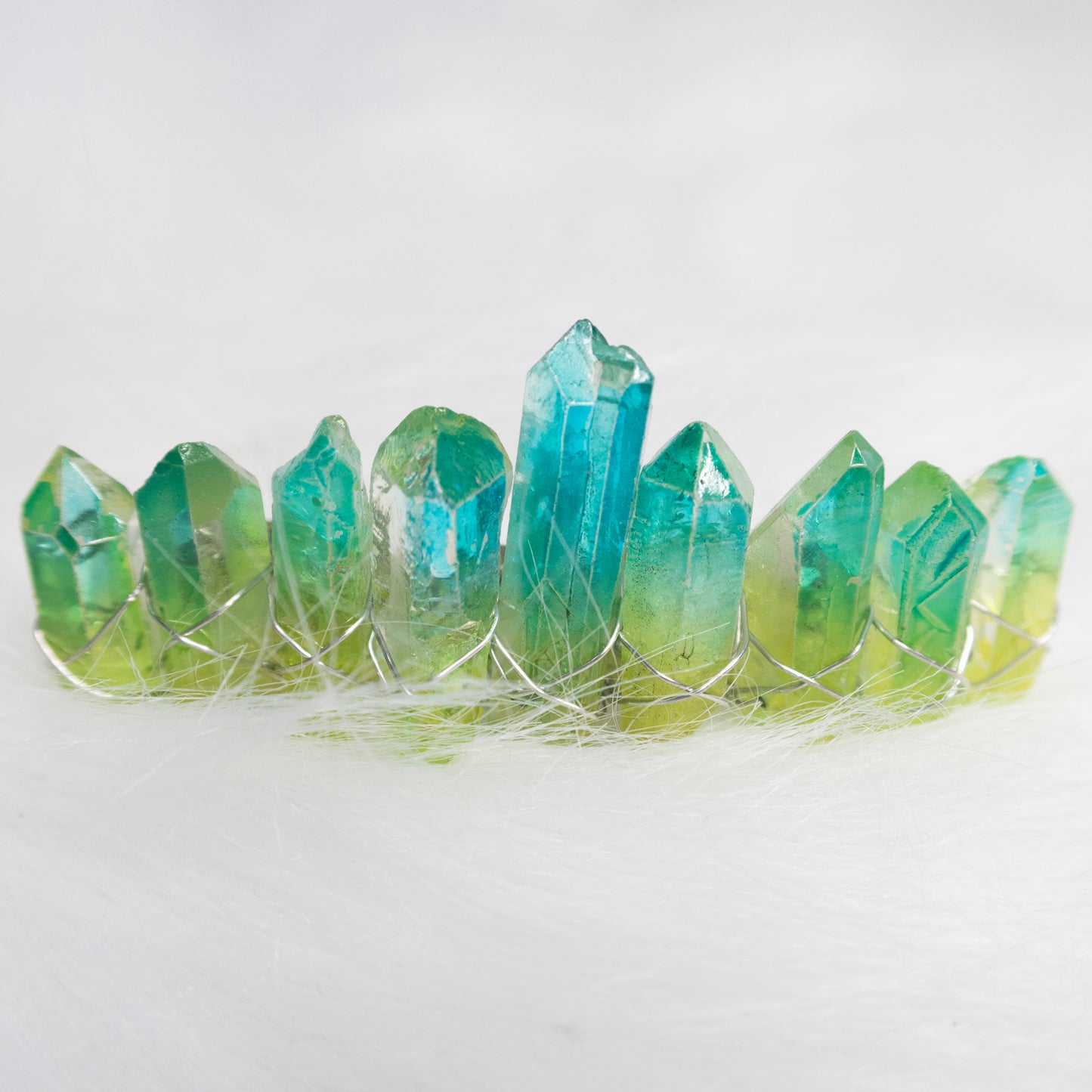 Green Glass Crystal hair clip