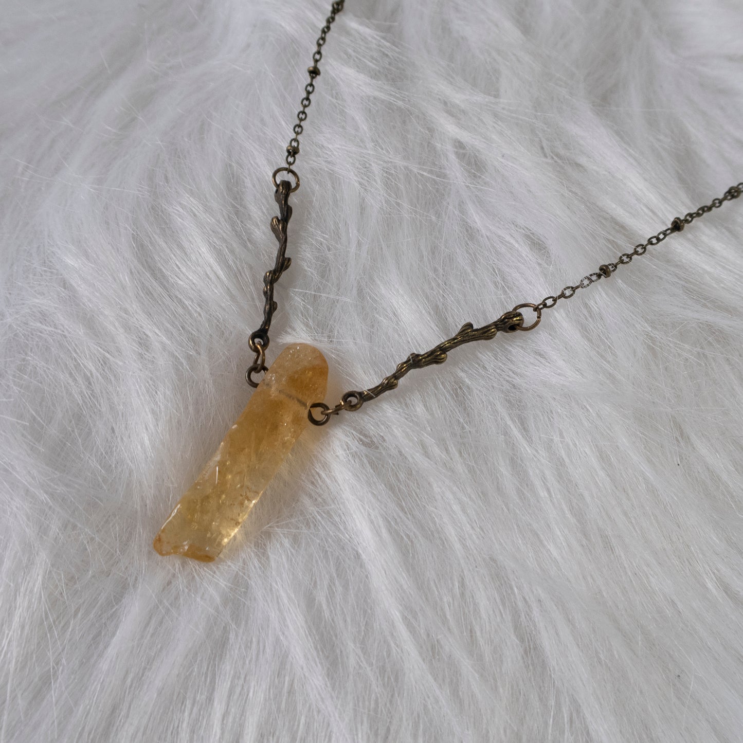 Yellow Glass Crystal necklace