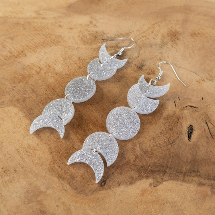Moon Cycle Earrings – Silver