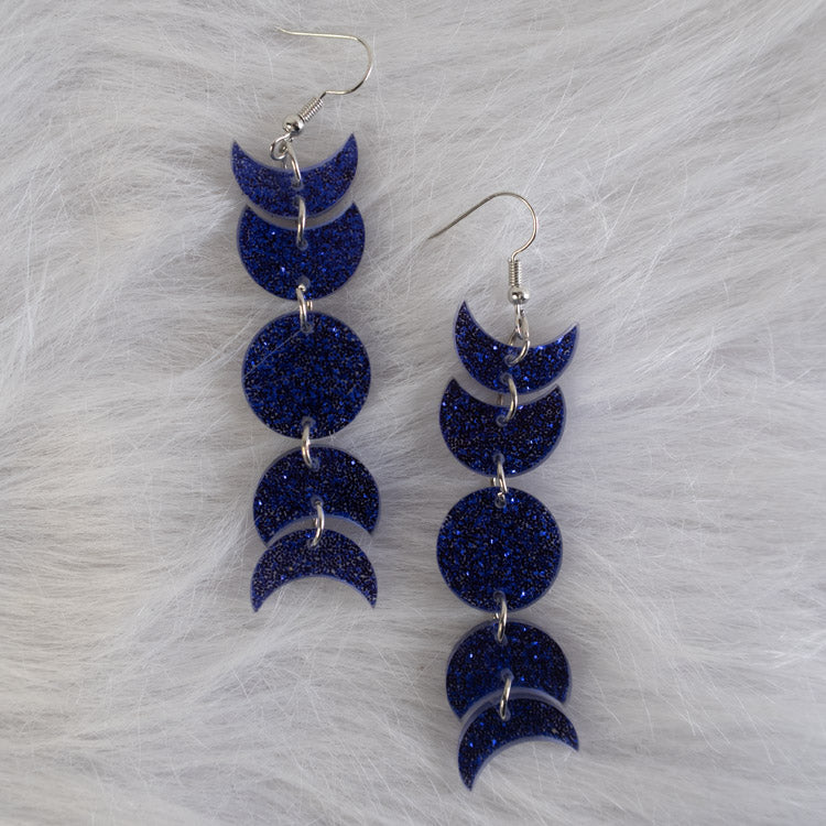 Moon Cycle Earrings – Purple