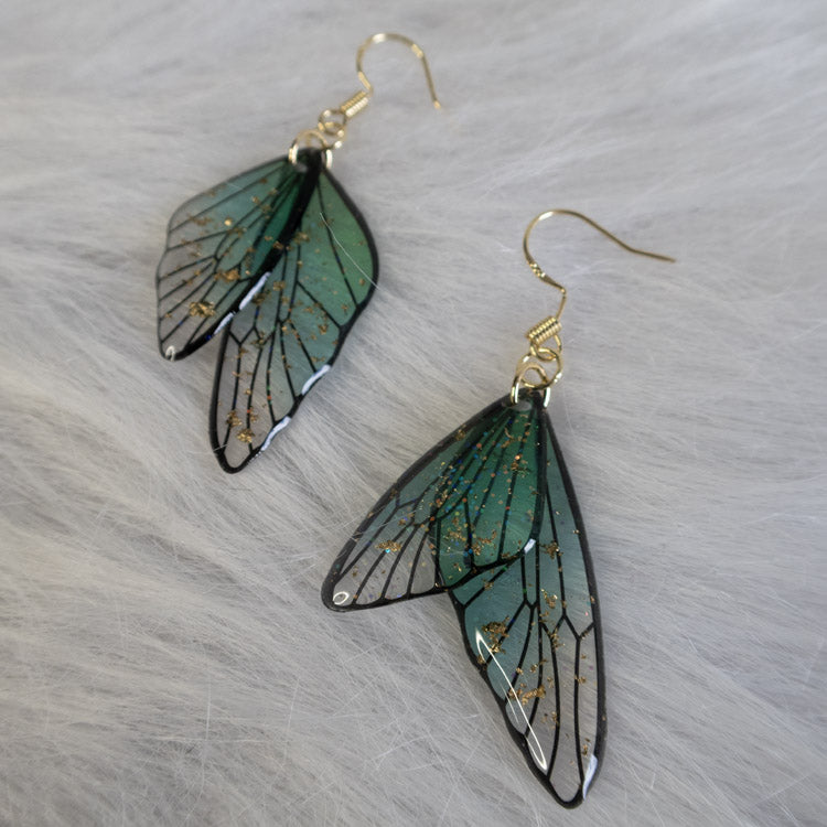 Fairy Wings Earrings – Green