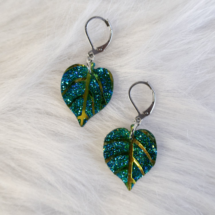 Mystic Leaf Earrings - Green