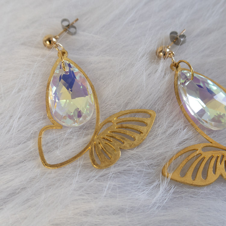 Golden Suncatcher Butterfly Earrings