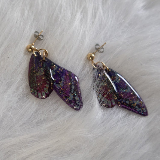 Midnight Nebula Wings Earrings