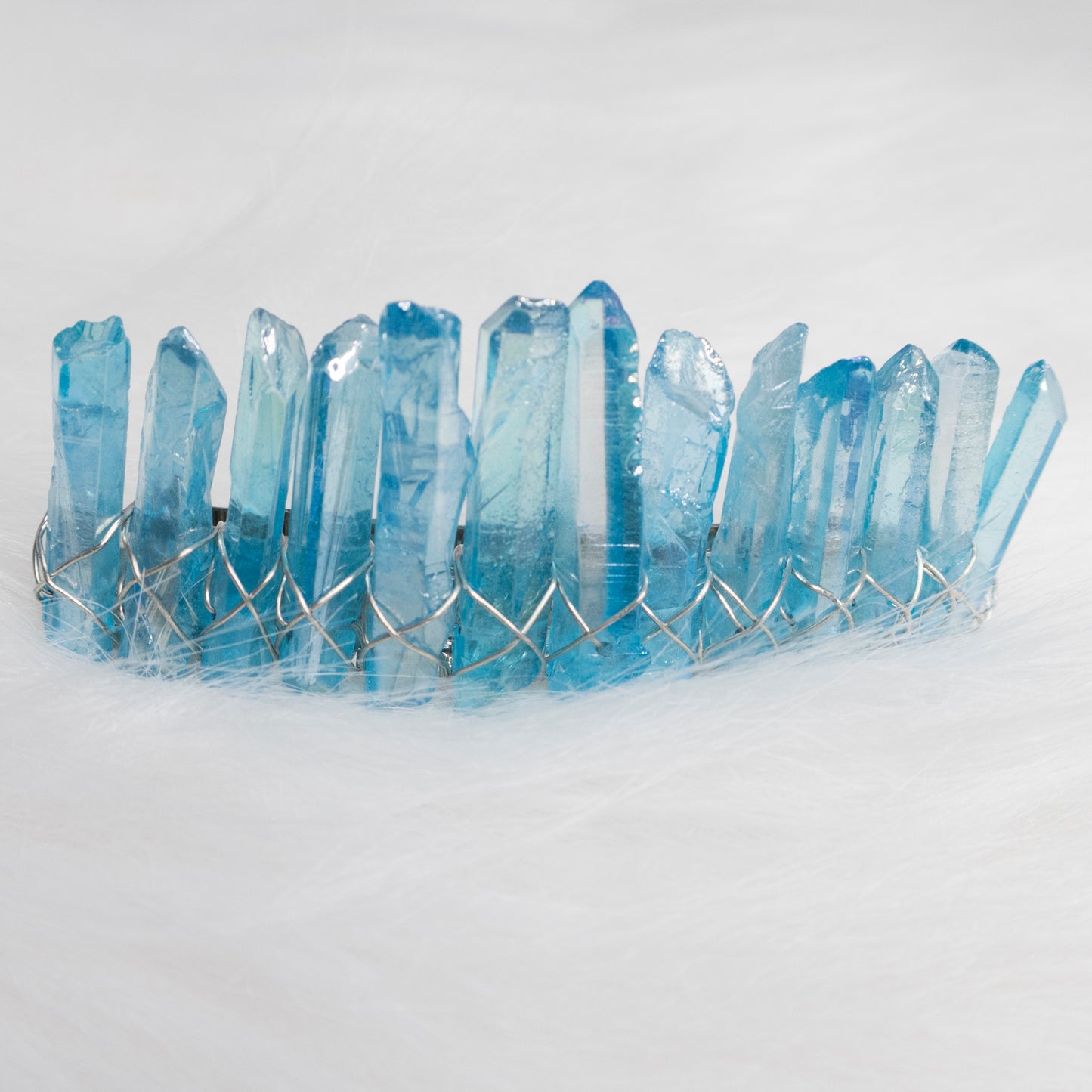 Blue Glass Crystal hair clip