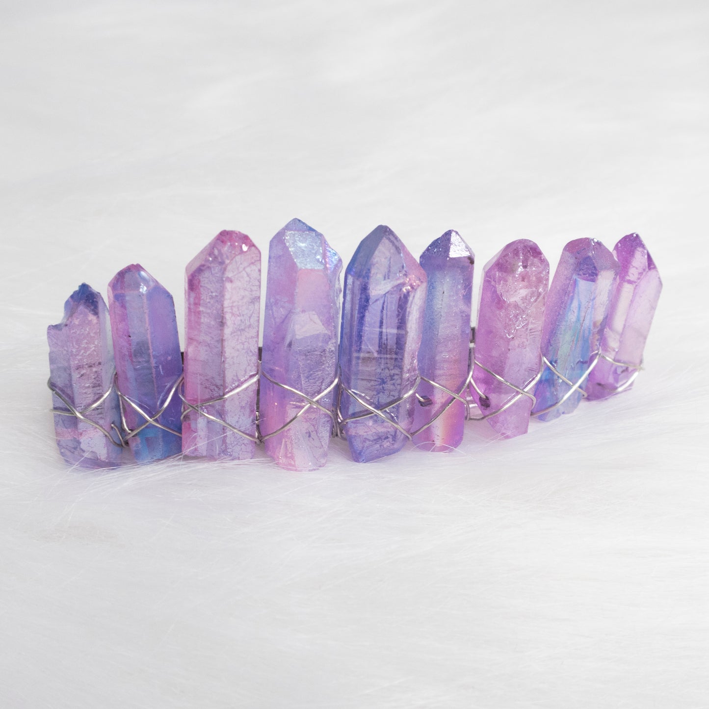 Purple Glass Crystal hair clip
