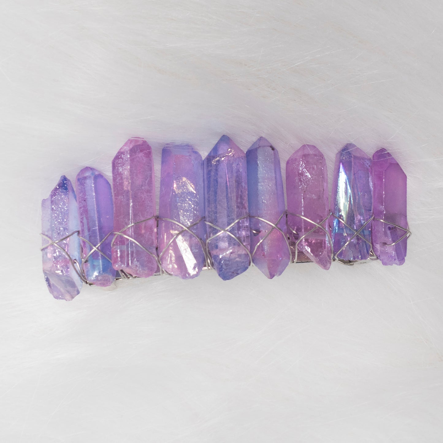 Purple Glass Crystal hair clip