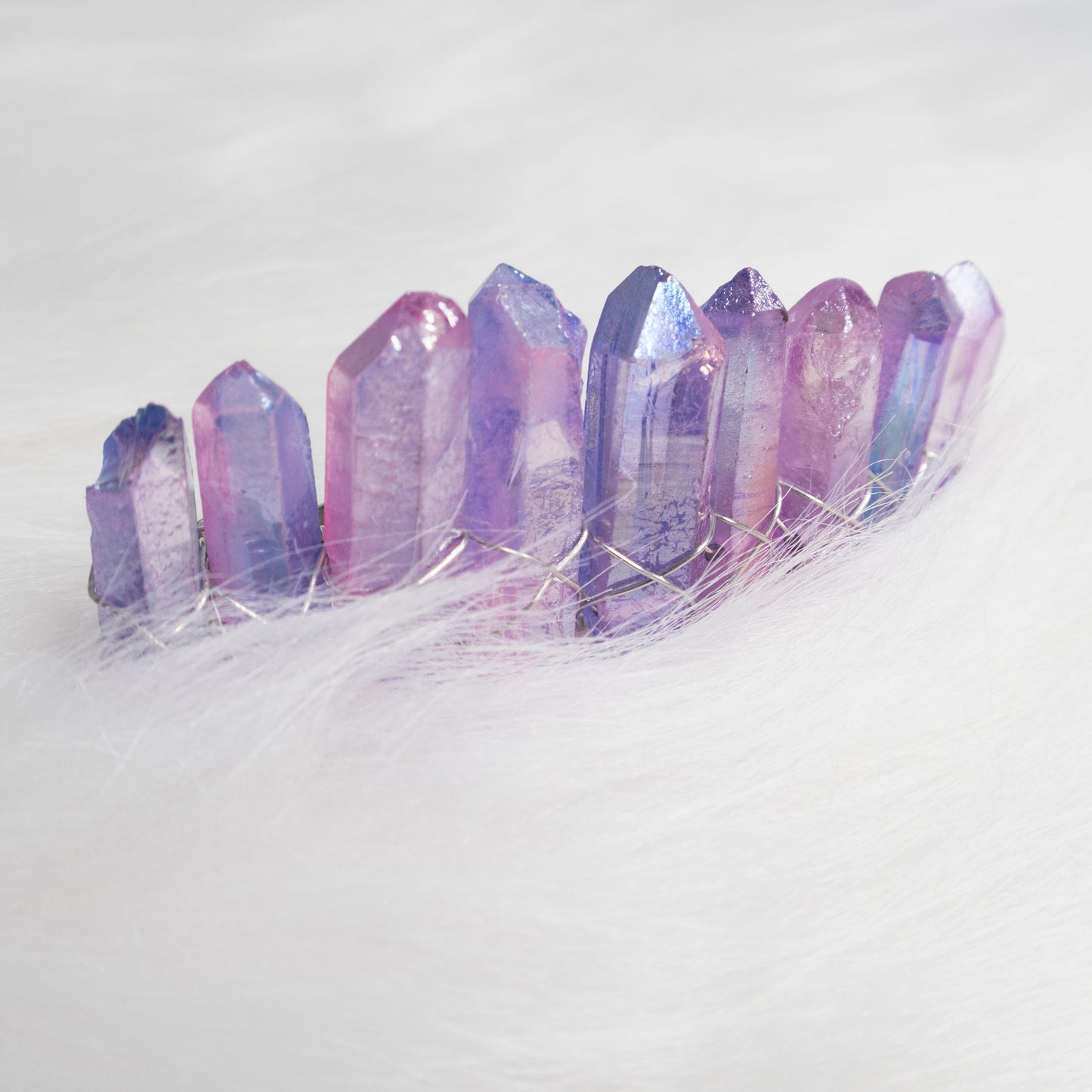 Purple Glass Crystal hair clip