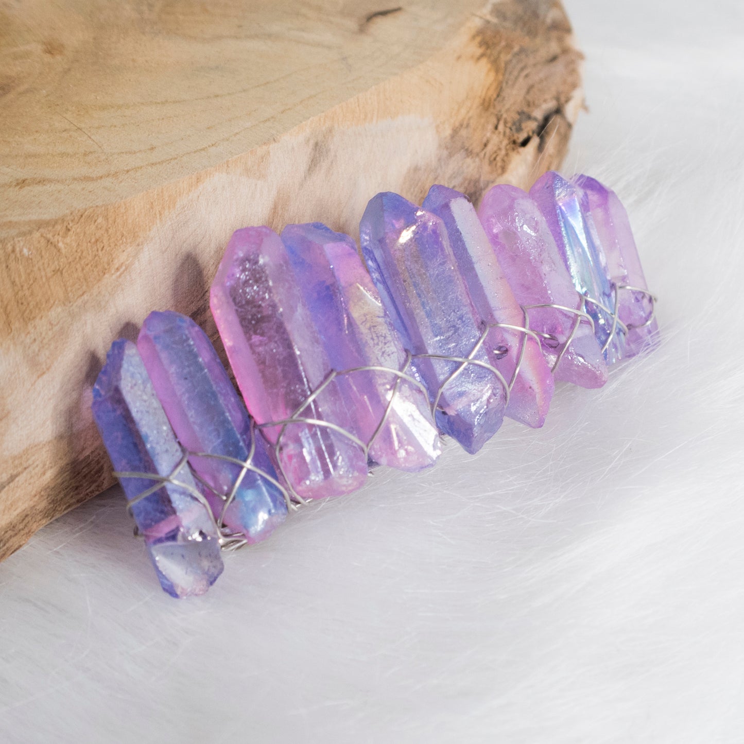 Purple Glass Crystal hair clip