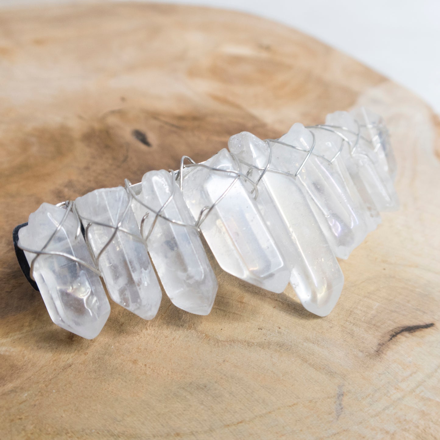 White Glass Crystal hair clip