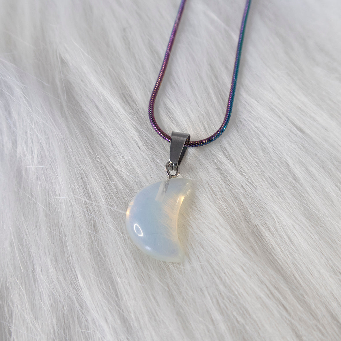 Opal Moon Rainbow necklace