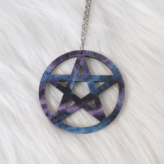 Space Pentagram necklace - Dark