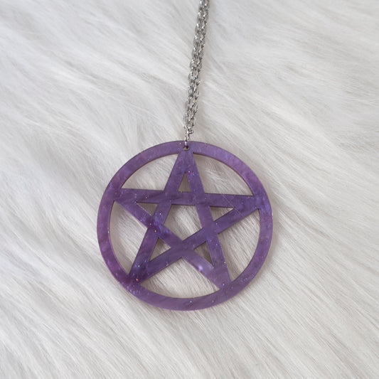 Space Pentagram necklace - Purple