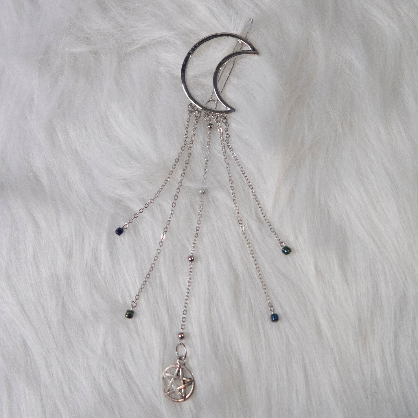 Fallen Moon Pentagram hair clip