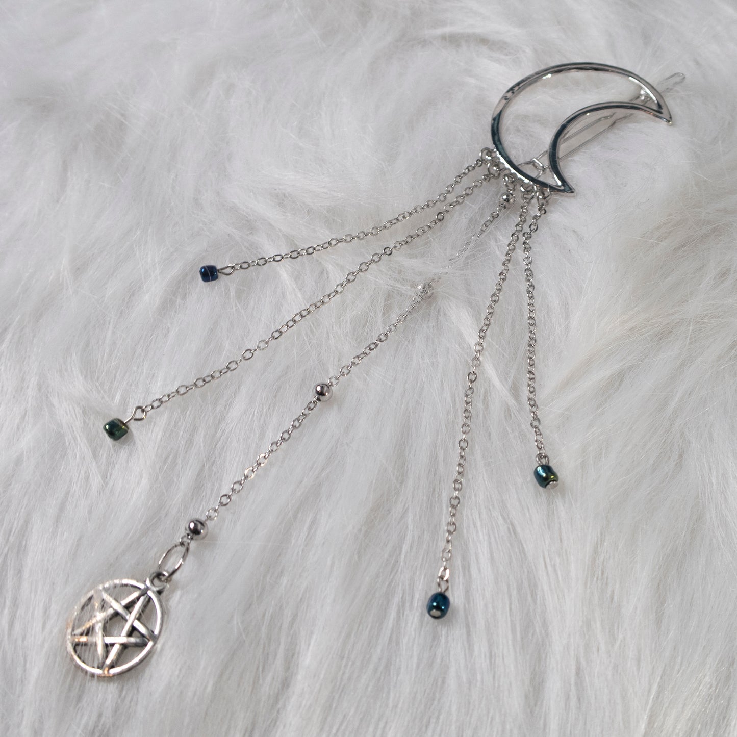 Fallen Moon Pentagram hair clip