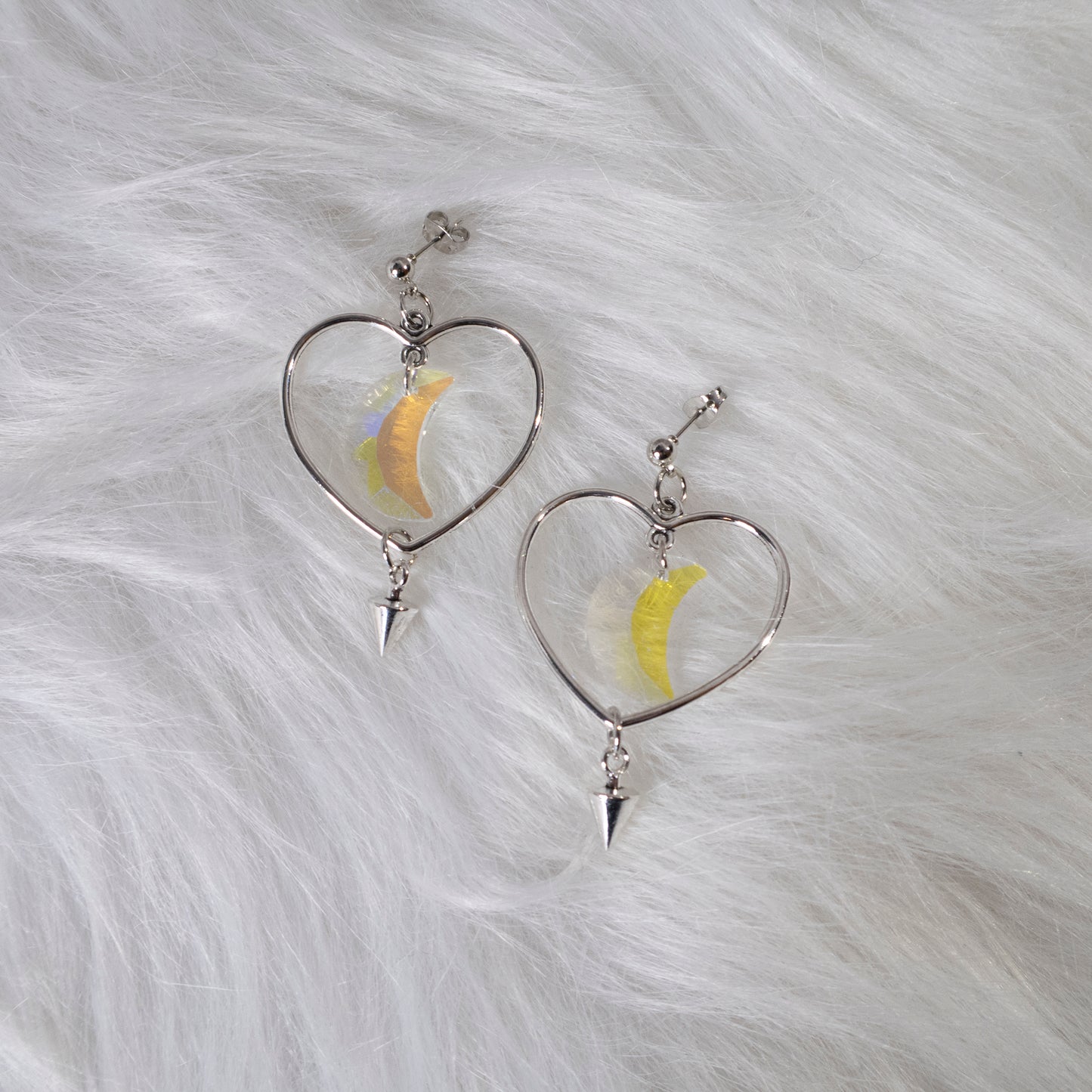 Crystal Moon & Heart earrings