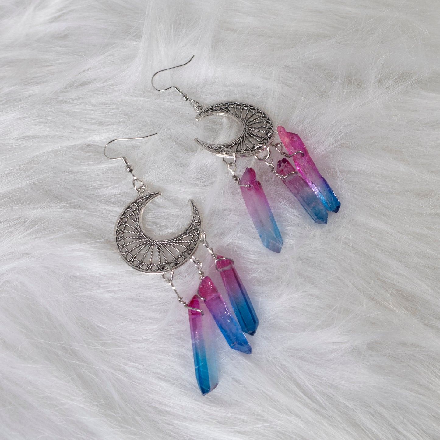Crescent Moon Crystal earrings