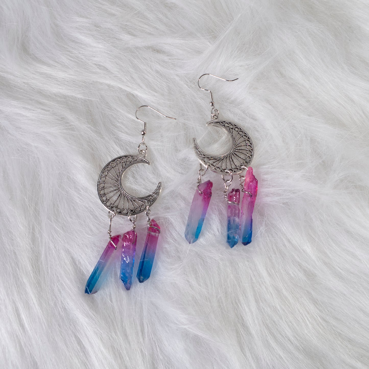 Crescent Moon Crystal earrings