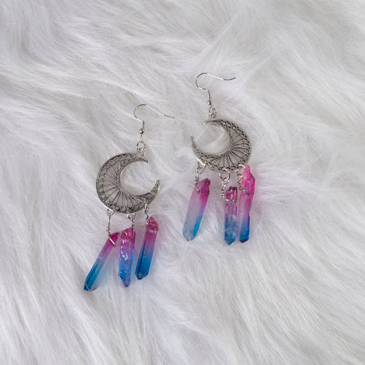 Crescent Moon Crystal earrings