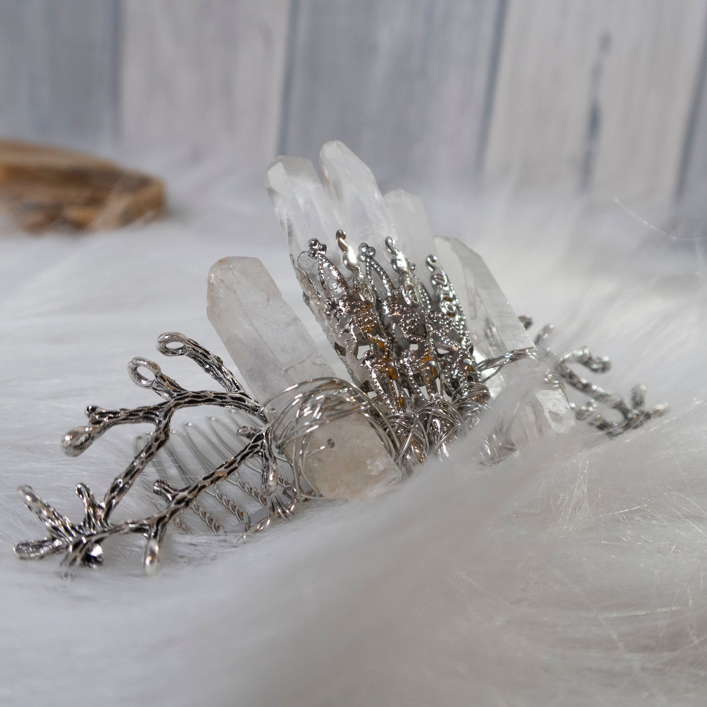 Clear Quartz hair comb