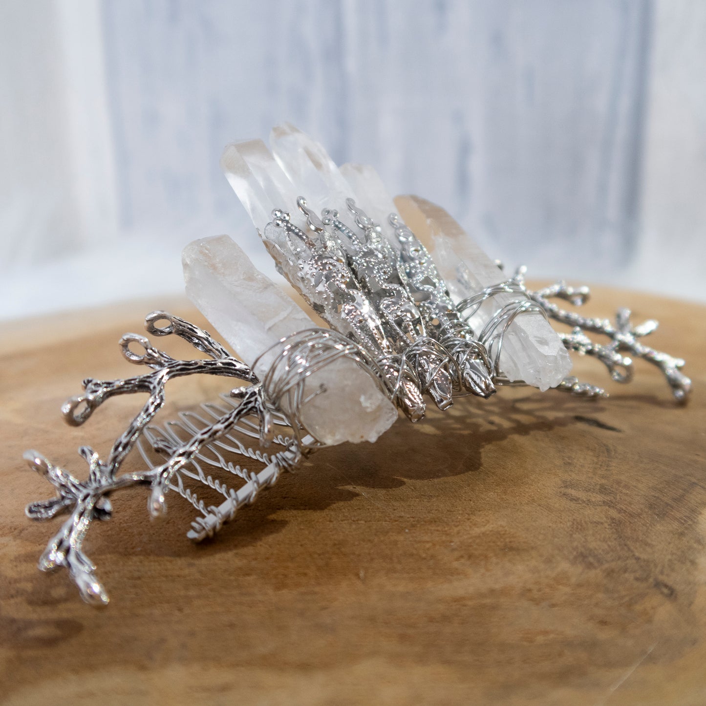 Clear Quartz hair comb