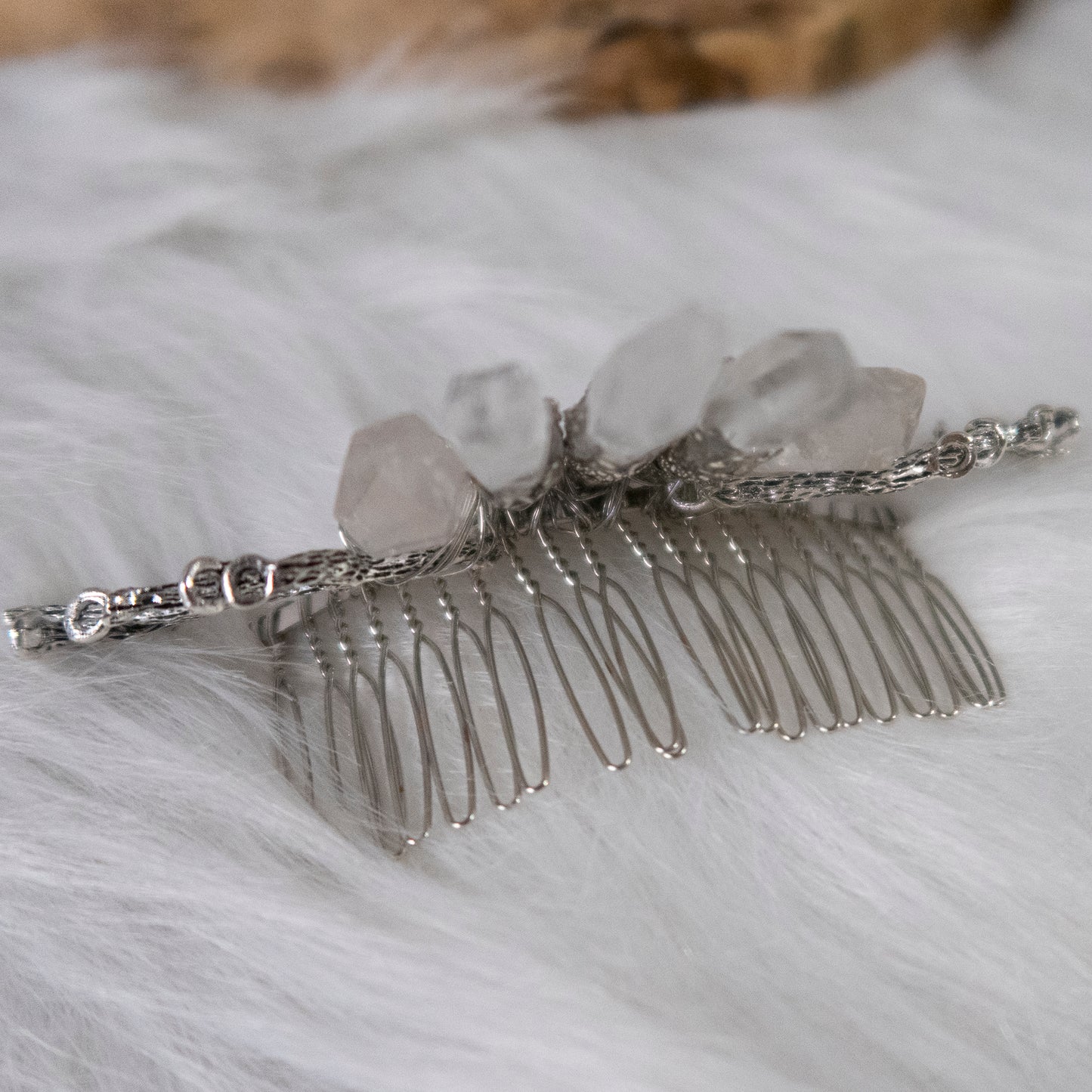 Clear Quartz hair comb