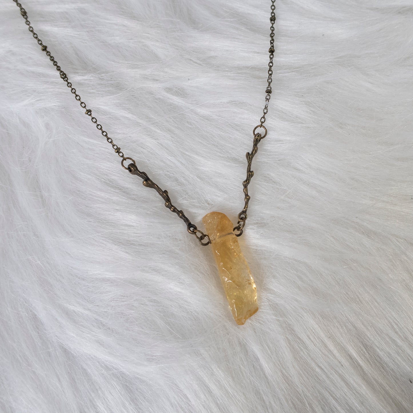 Yellow Glass Crystal necklace