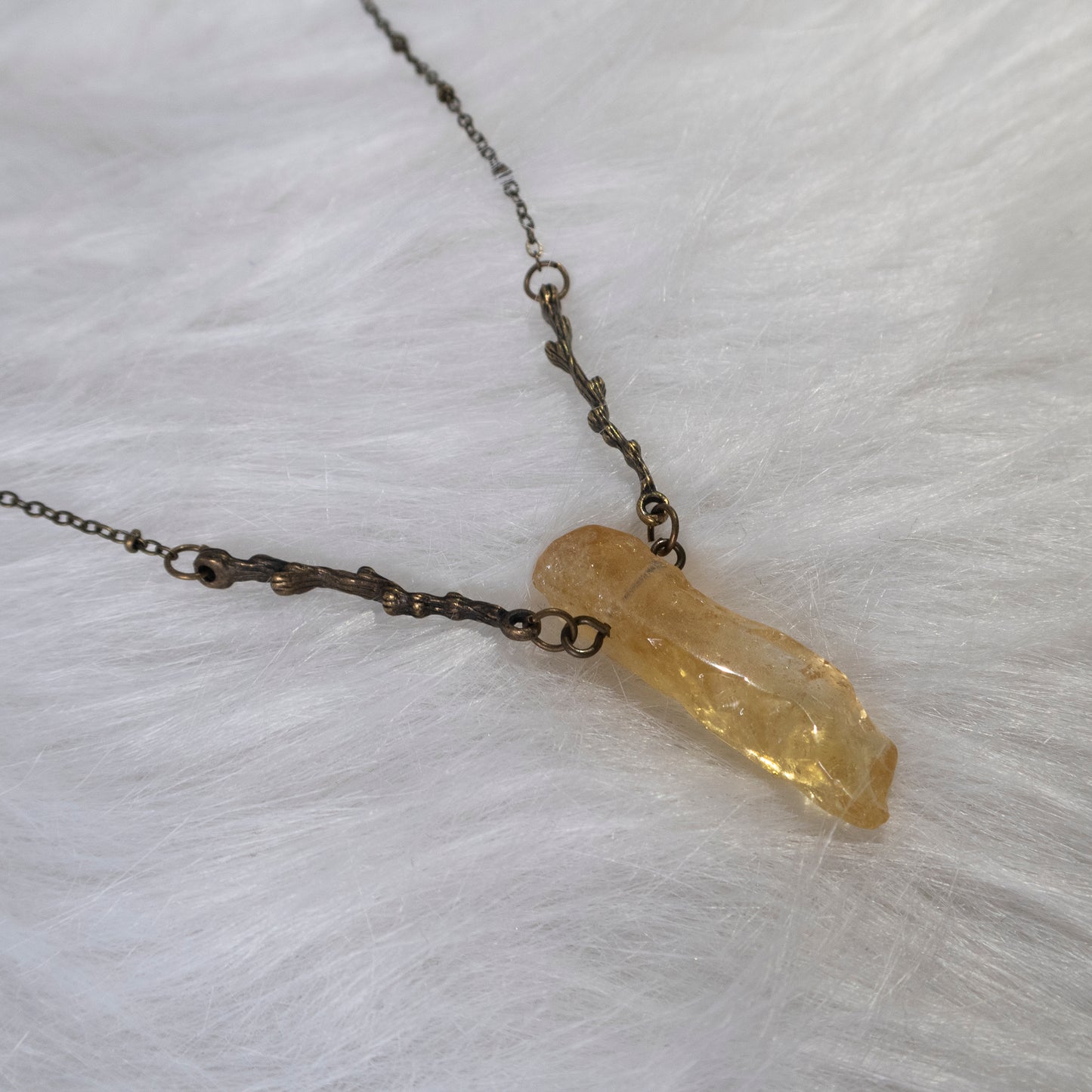 Yellow Glass Crystal necklace