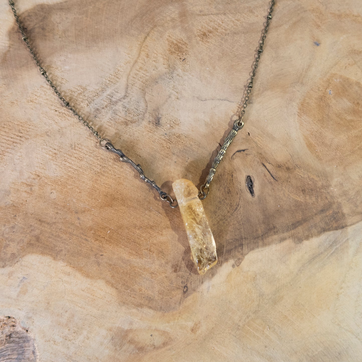 Yellow Glass Crystal necklace