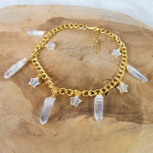 Gold Stars & Crystals choker
