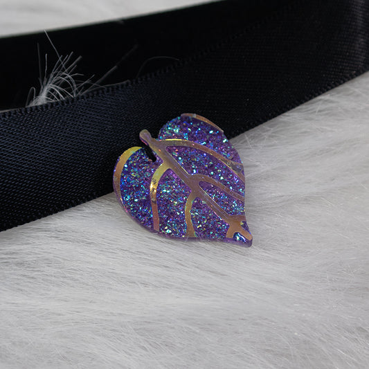Mystic Leaf Ribbon Choker - Purple