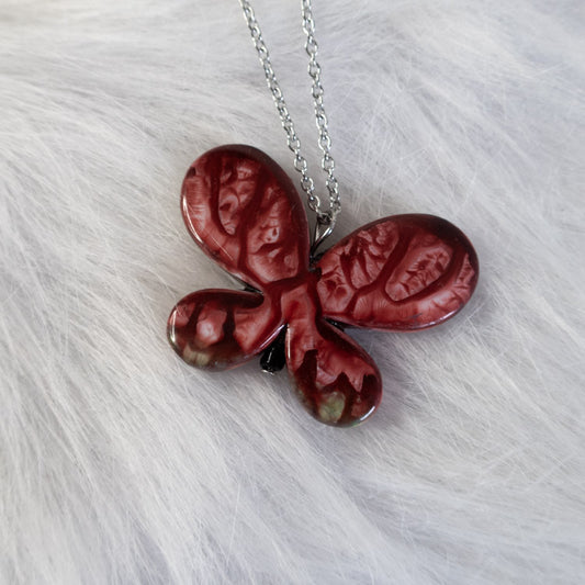 Scarlet Moth Necklace