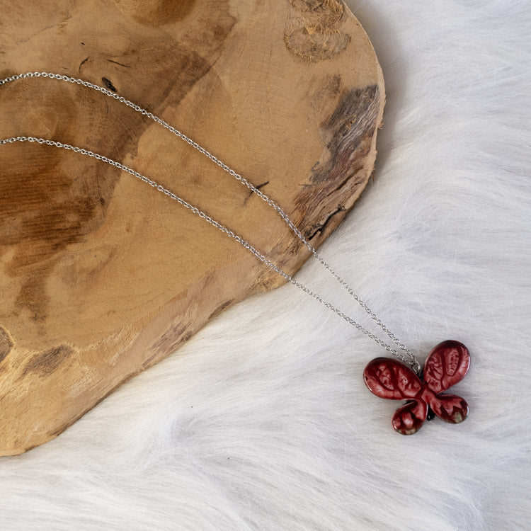 Scarlet Moth Necklace