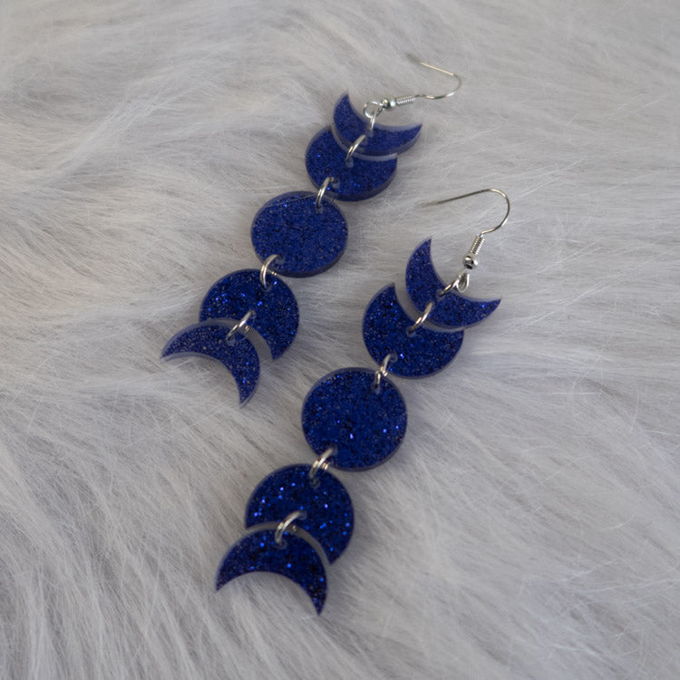 Moon Cycle Earrings – Purple