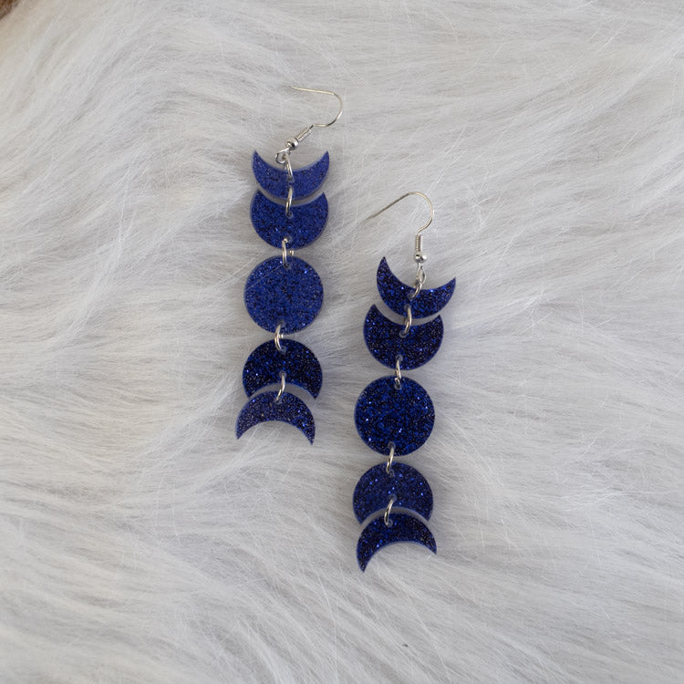 Moon Cycle Earrings – Purple