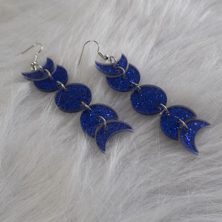 Moon Cycle Earrings – Purple