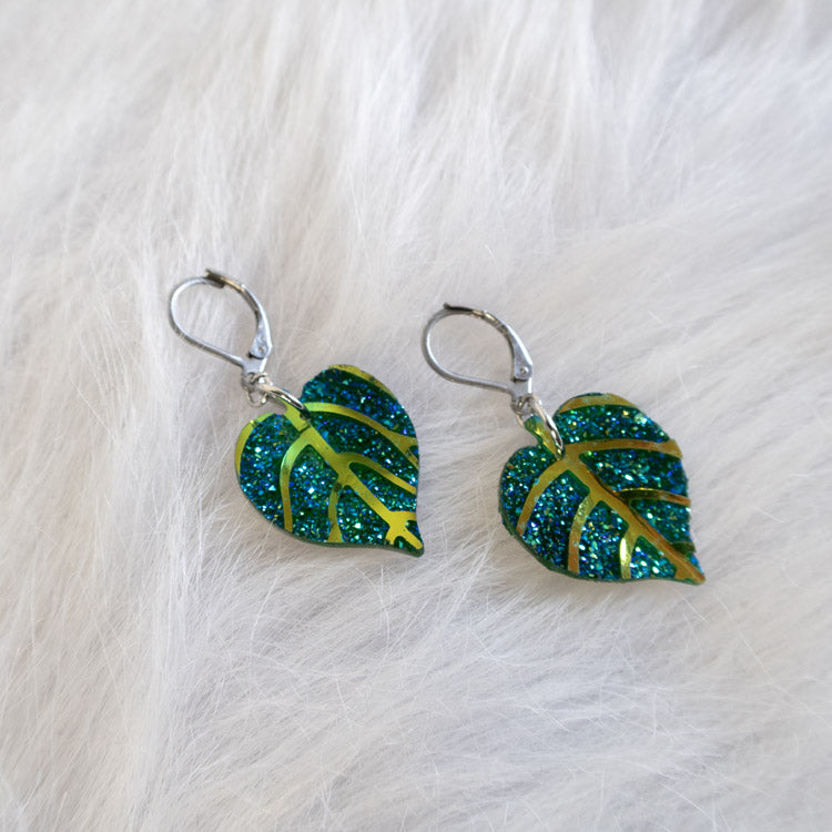 Mystic Leaf Earrings - Green