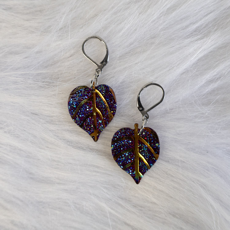 Mystic Leaf Earrings - Red