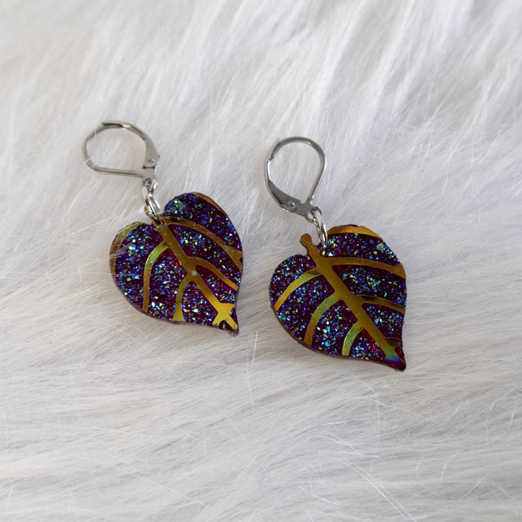 Mystic Leaf Earrings - Red