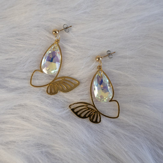 Golden Suncatcher Butterfly Earrings