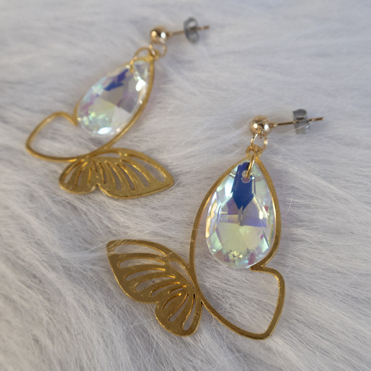 Golden Suncatcher Butterfly Earrings