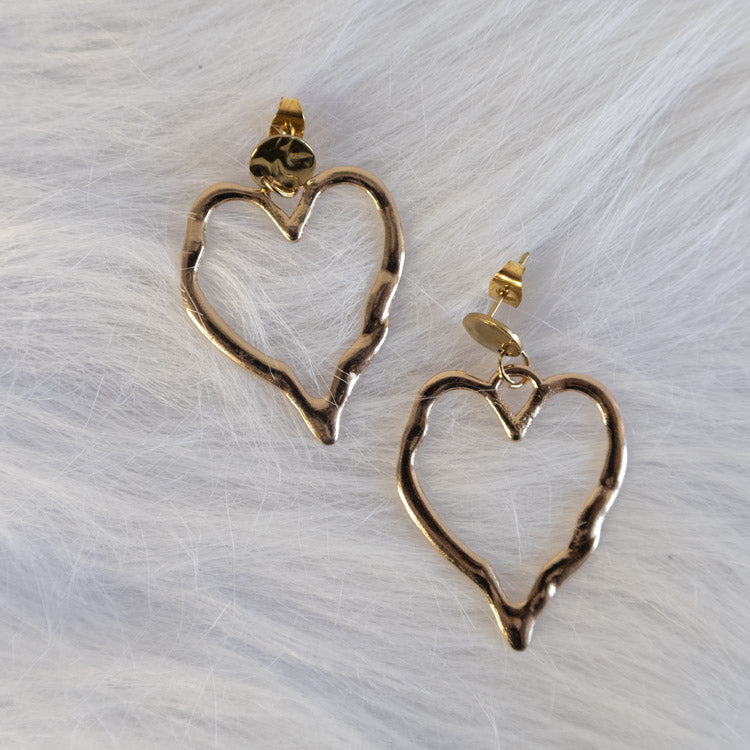 Golden Heartbeat Earrings