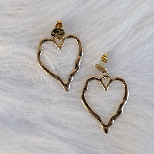Golden Heartbeat Earrings