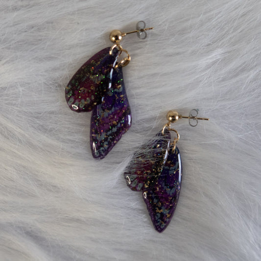 Midnight Nebula Wings Earrings