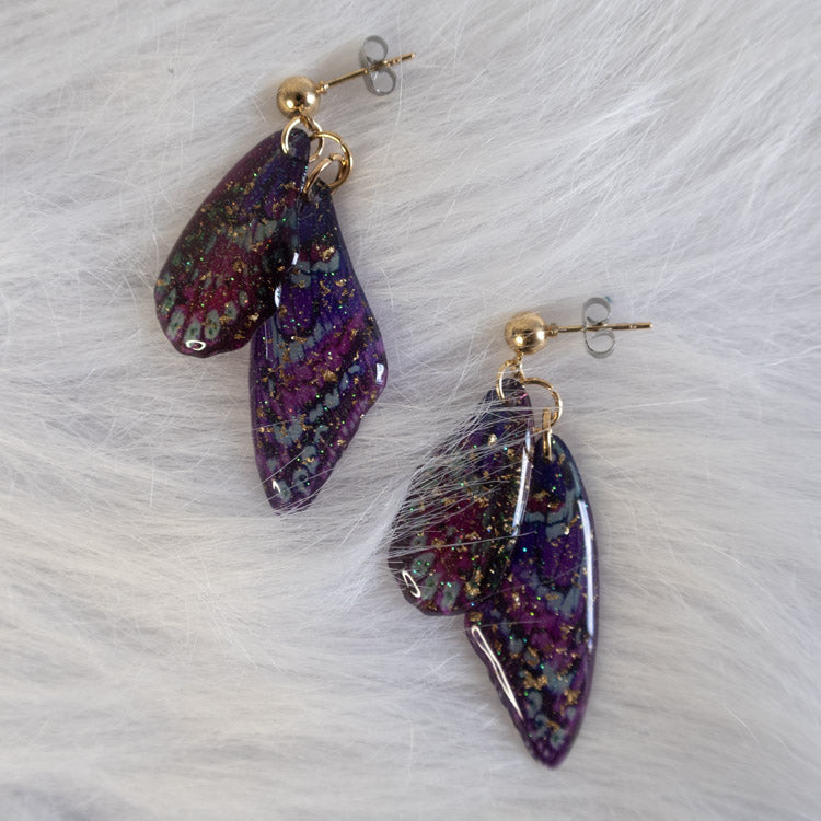 Midnight Nebula Wings Earrings